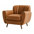 Sessel 90 x 82 x 87 cm Cognac Kunstleder Retro Loungesessel