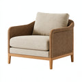 Sessel 80 x 82 x 86 cm Rattan Holz Beige - gepolstert