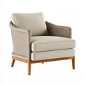 Sessel 82 x 78 x 84 cm Beige Stoff Holzgestell Lounge-Stil