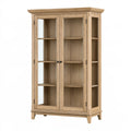 Vitrine 100 x 45 x 190 cm Eichenholz Glas Natur Klassisch