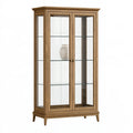 Vitrine 90 x 40 x 180 cm Holz und Glas Braun - Klassischer Stauraum