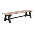 Gartenbank 180 x 40 x 45 cm Holz Metall Natur Schwarz - Lattenbank im Industriestil