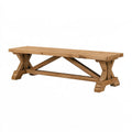 Sitzbank 180 x 40 x 45 cm aus Holz Braun - Landhausstil mit Kreuzstreben